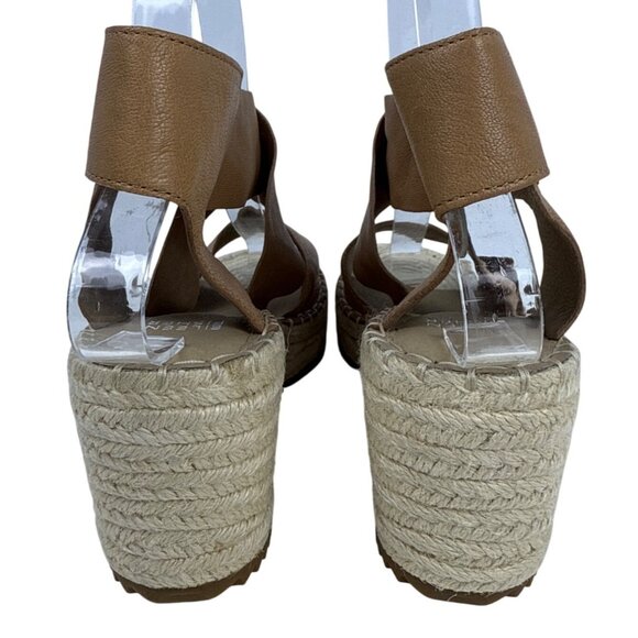 Eileen Fisher Women's Willow Tumbled Tan Leather Wedge Espadrille Sandal 7.5 - Picture 7 of 11